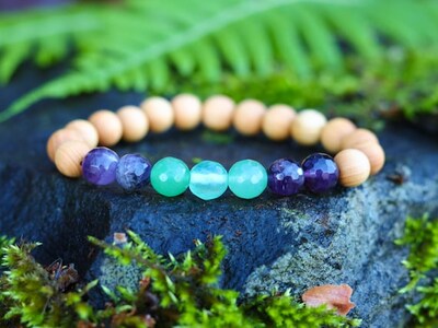 Natural Stone Bead Yoga Bracelet, Boho Bracelet, Healing Crystal Gemstone Jewelry, Boho Crystal Jewelry, Energy Bracelet, Healing Bracelet - image5